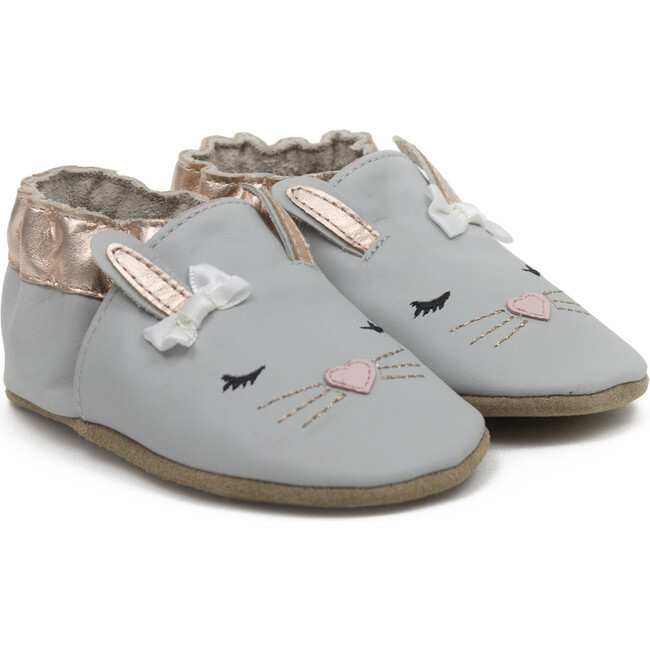 Heart Bunny Shoe, Grey | Maisonette