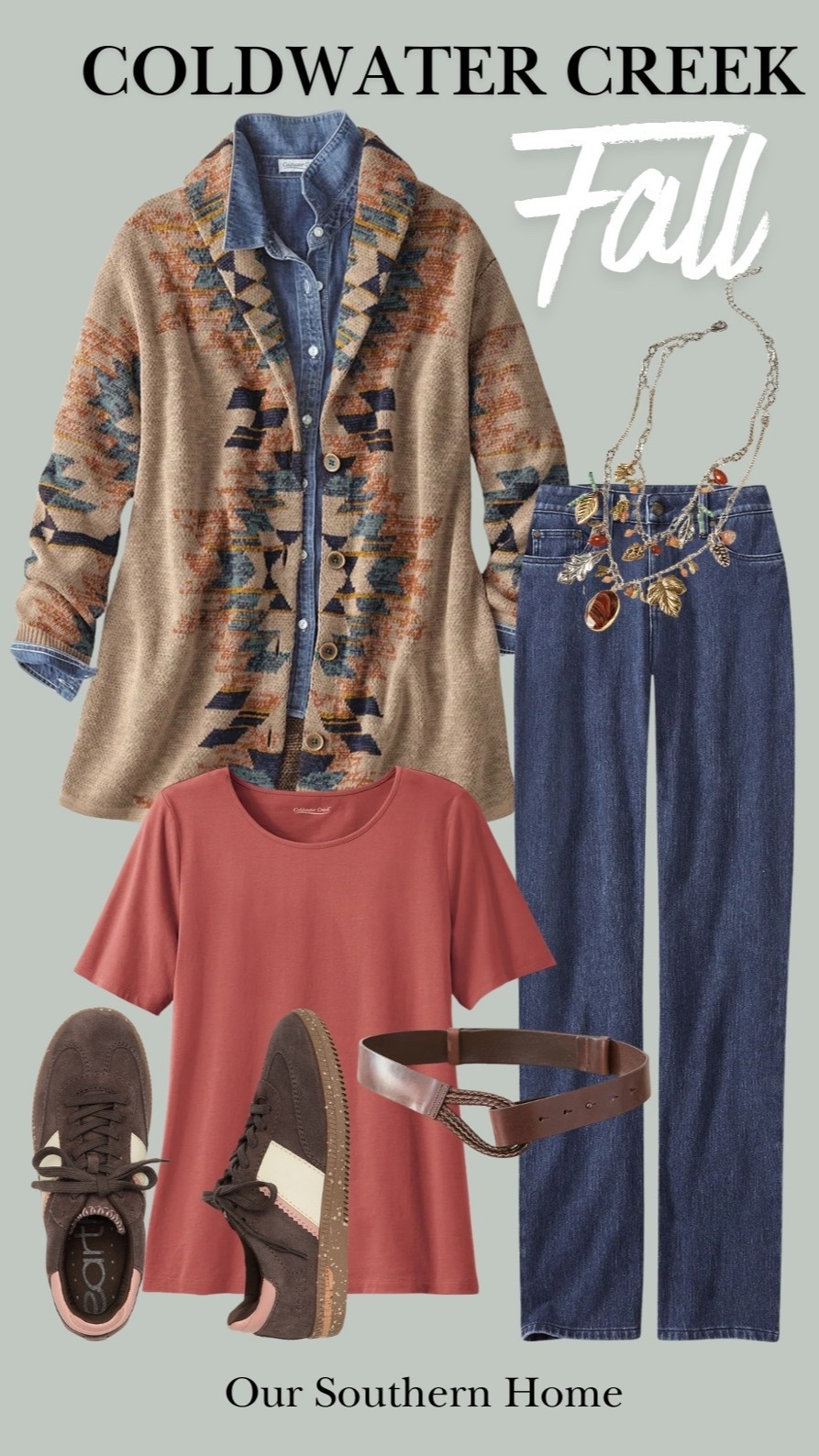 I am obsessed with this cozy, chic look for fall from @Coldwater Creek 🤎
You can never go wrong with a cozy shawl collar southwest inspired cardigan with gorgeous colors to mix and match with colored tees and straight leg denim. 

#mycoldwater #coldwatercreek #fallfashion #southwestoutfit

#LTKootd #LTKSeasonal #LTKOver40