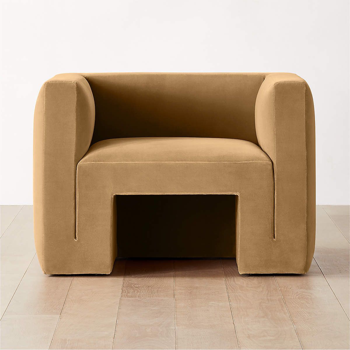 Matra Modern Light Brown Velvet Lounge Chair | CB2 | CB2