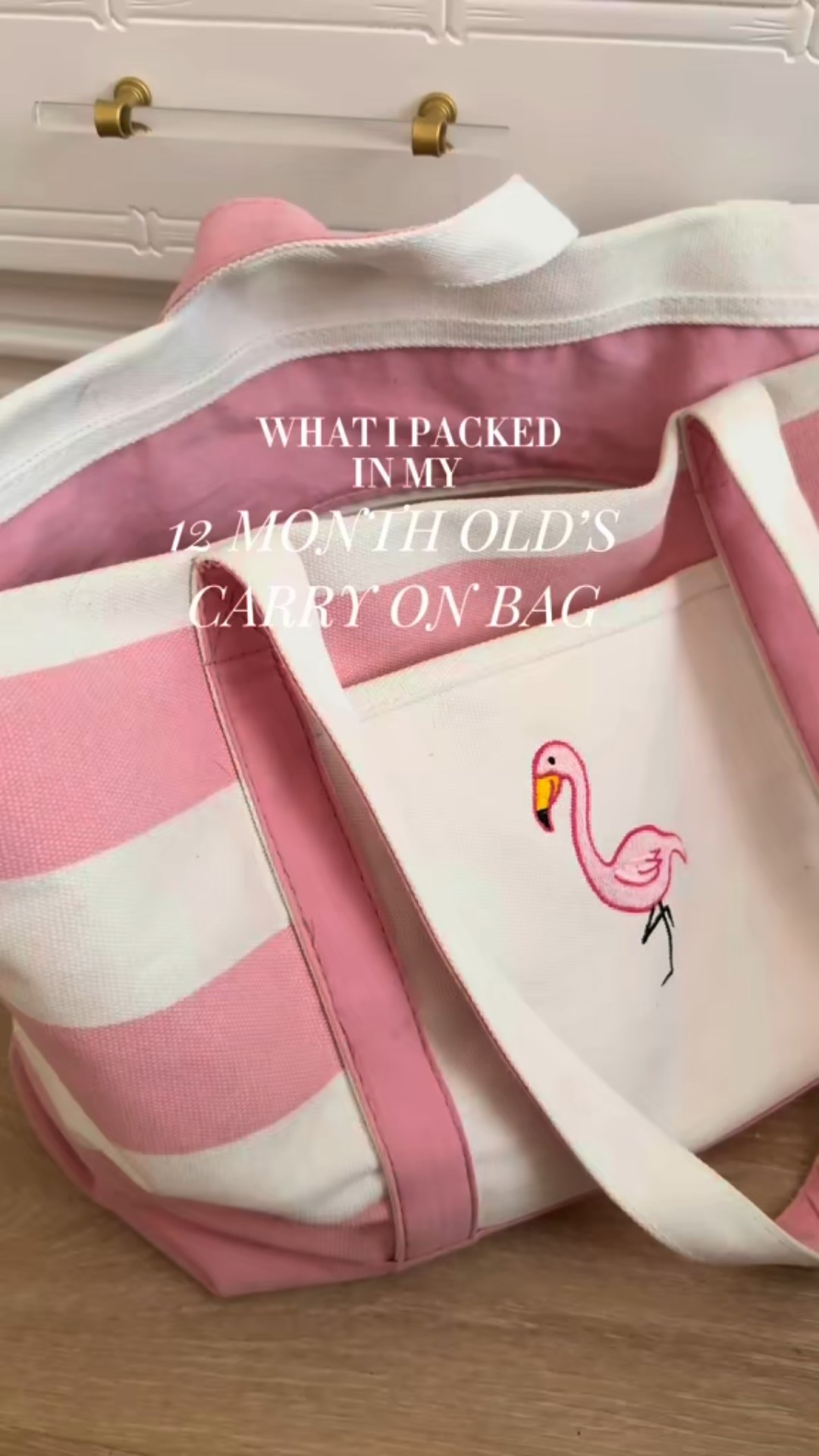 One year old’s carry on bag