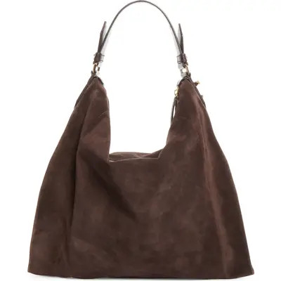 Jimmy Choo Ana Suede Hobo Bag in Chocolate/light Gold at Nordstrom | Nordstrom