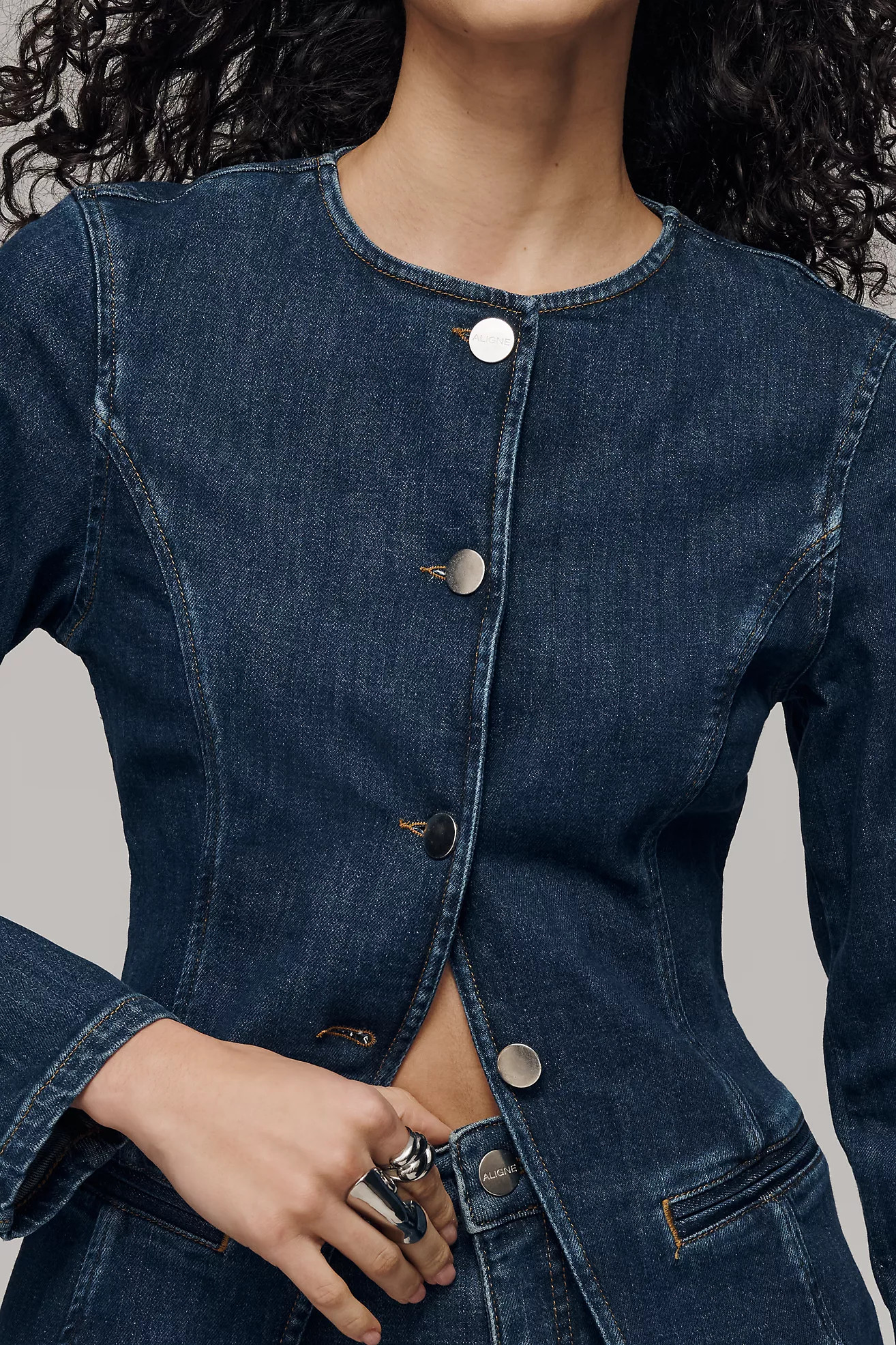 ALIGNE Daphne Organic Cotton Denim Blazer | Anthropologie (US)