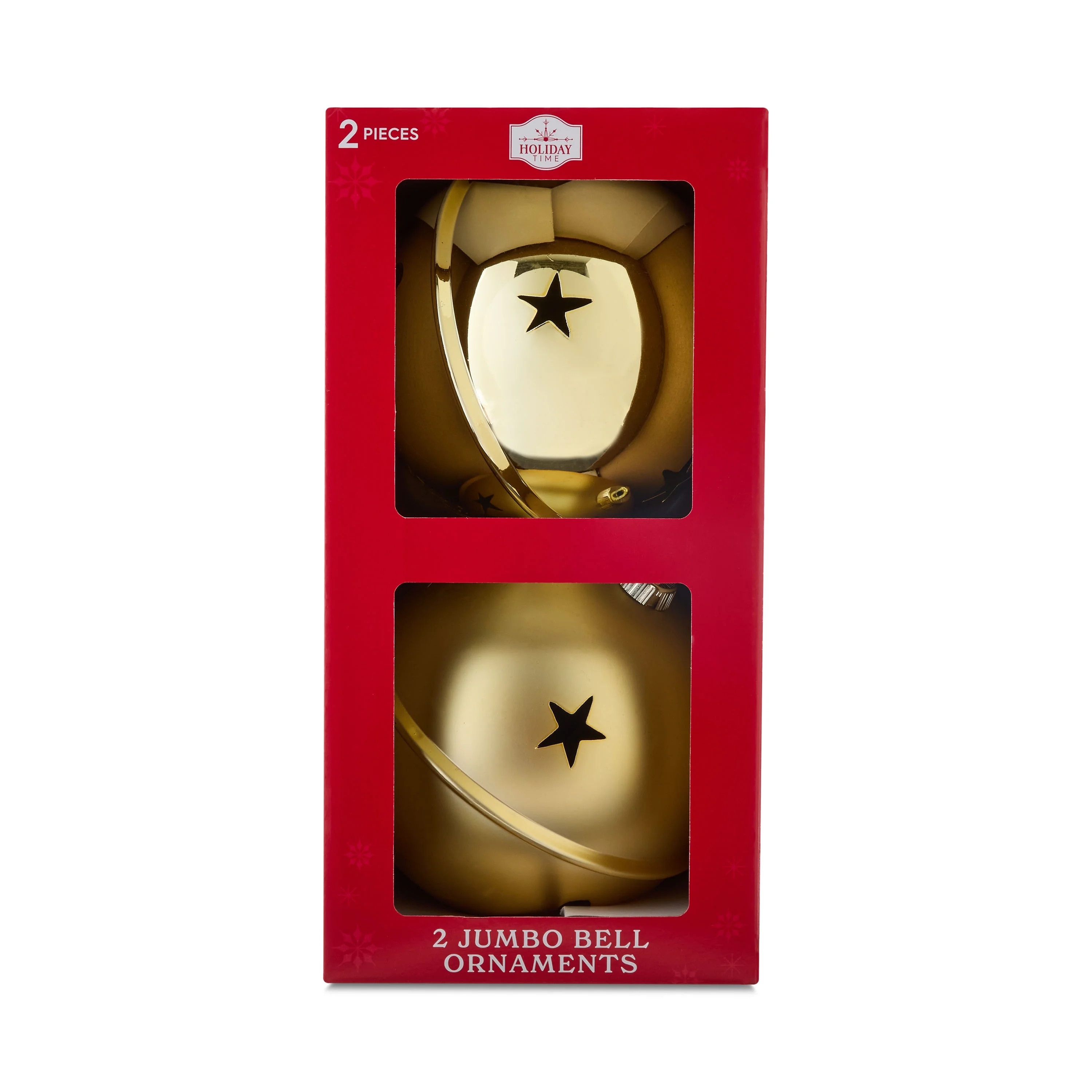 2-Count Gold Jumbo Bell Shatterproof Christmas Ornaments, 7.87 in, by Holiday Time - Walmart.com | Walmart (US)