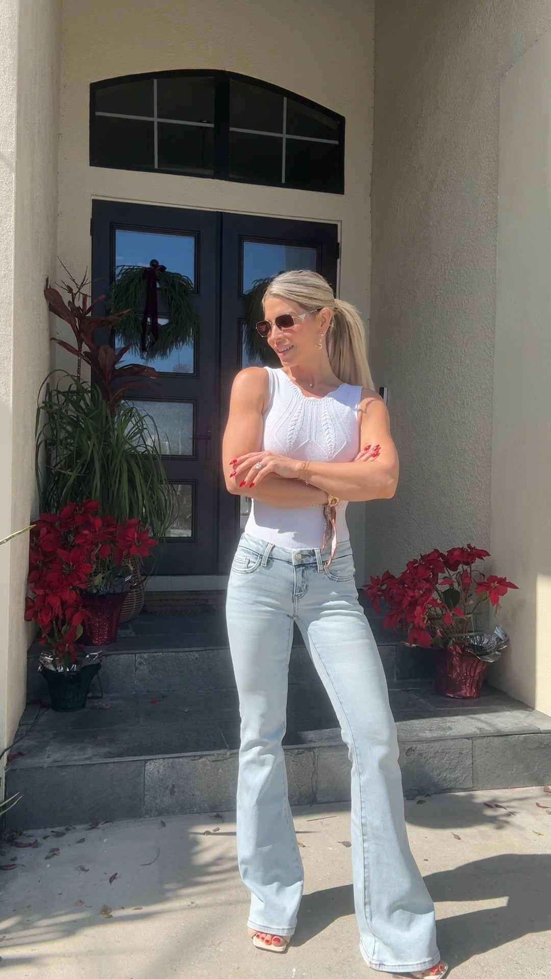 Jeans that make you look like you have a booty even when you’ve got nothing back there 
I’m wearing a size 23L 

#LTKgrwm #LTKOver40 #LTKootd