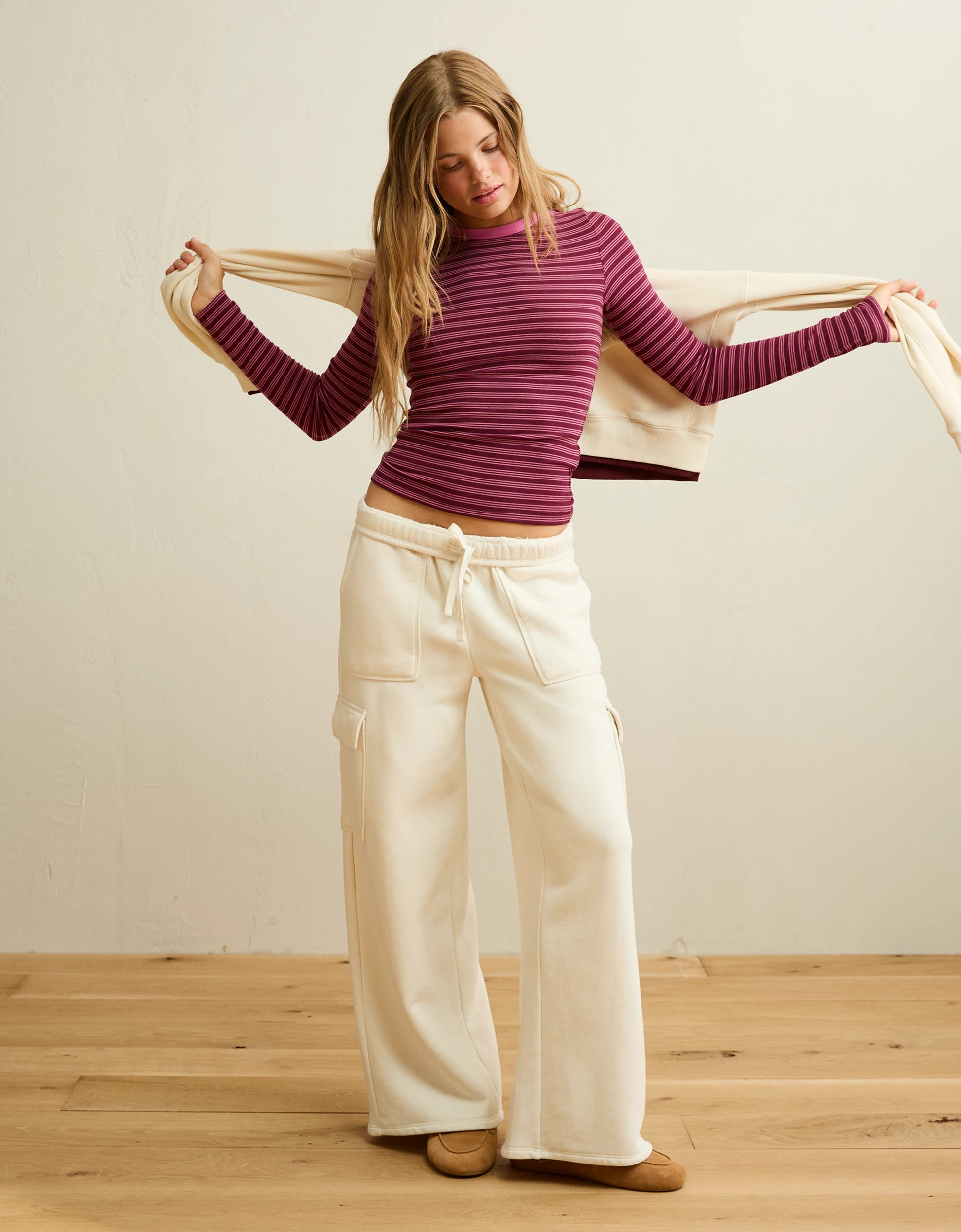 AE Cozy Crew Neck Long Sleeve T-Shirt | American Eagle Outfitters (US & CA)