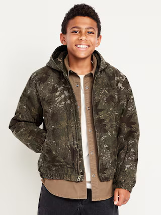 Printed Hooded Canvas Jacket for Boys | Old Navy (US)