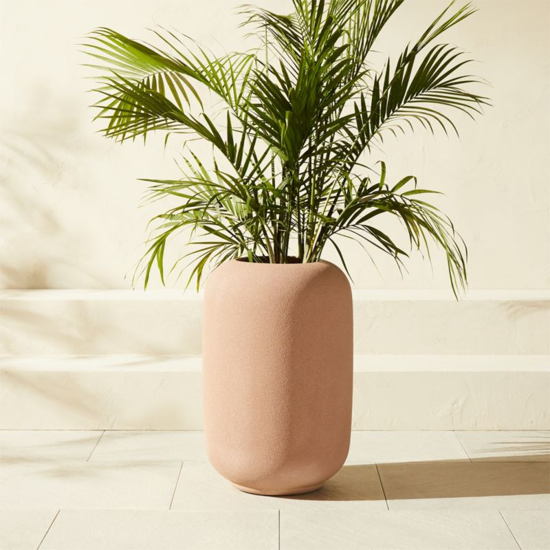 Anique Round Taupe Cement Indoor/Outdoor Planter Tall + Reviews | CB2 | CB2