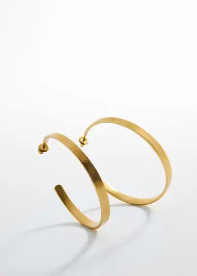MANGO - Embossed hoop earrings gold - One size - Woman | Mango Canada