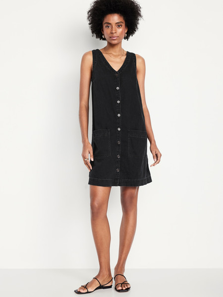 Sleeveless Button-Front Mini Dress | Old Navy (US)