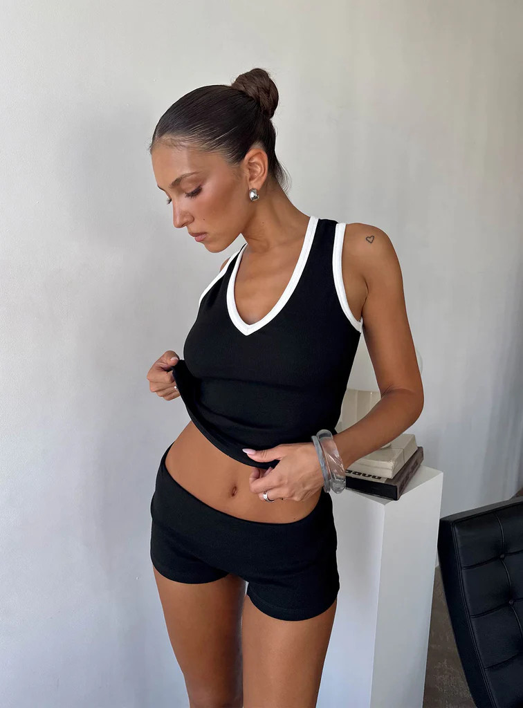 Baseline Low Rise Rib Shorts Black | Princess Polly US
