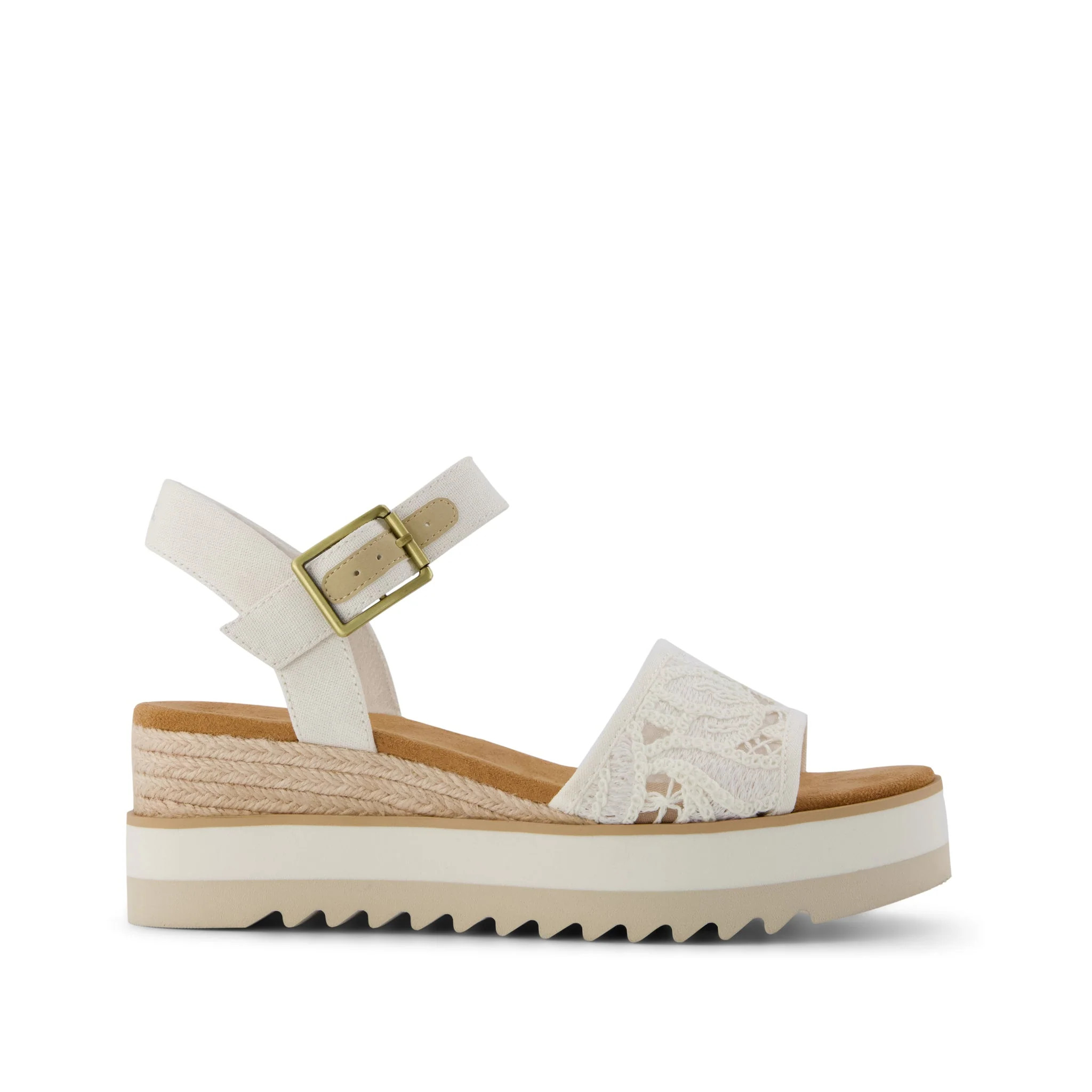Womens Diana Wedge Sandal Natural Floral Crochet | Toms EMEA