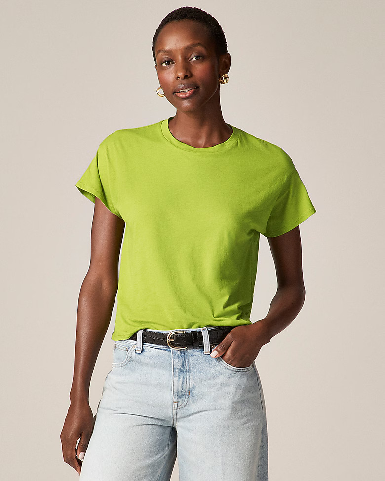 Feather jersey cropped T-shirt | J. Crew US