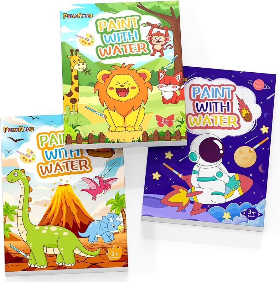 PERRYHOME 3 Pack Paint with Water Coloring Books for Kids Ages 3-5,4-8，Mess Free Toddler Waterc... | Amazon (US)