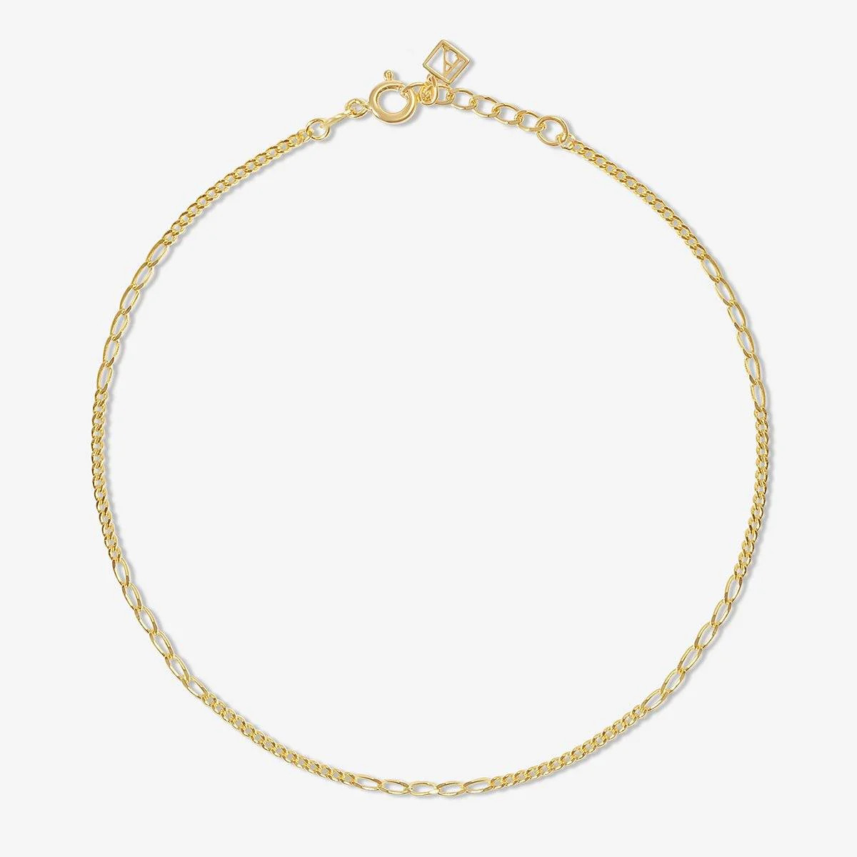 Gold Koda ornate curb chain anklet | Adornmonde