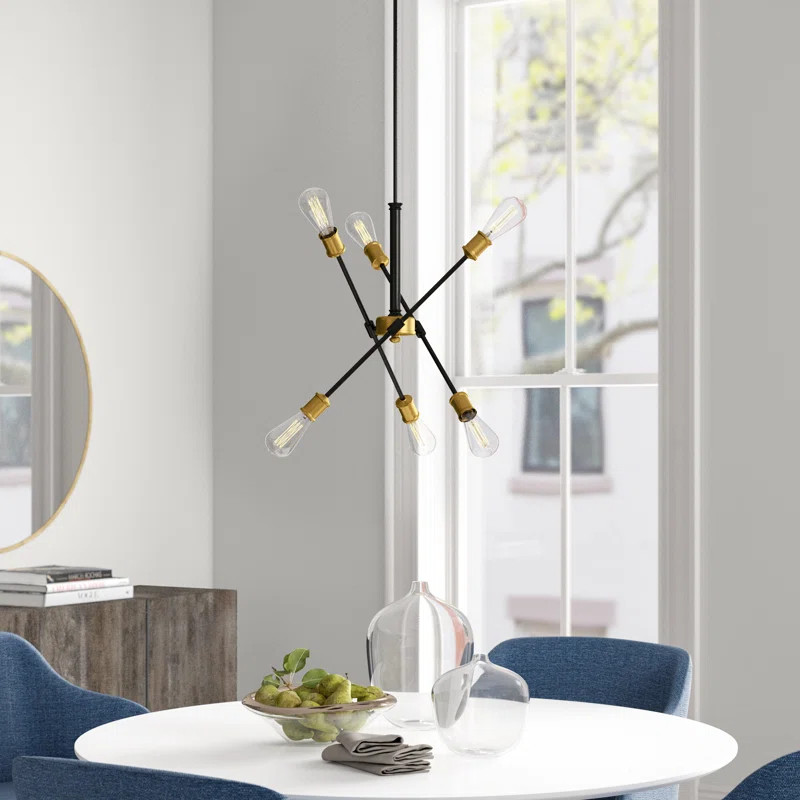Arachne 6 - Light Sputnik Modern Linear Chandelier | Wayfair North America