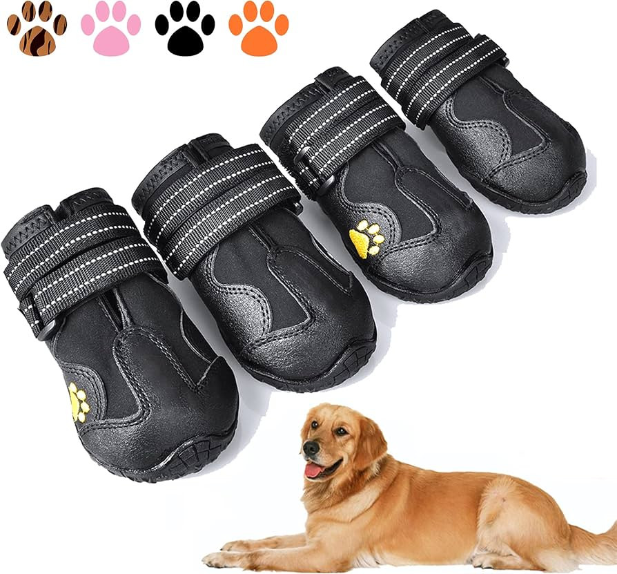 XSY&G Dog Boots,Waterproof Dog Shoes,Dog Booties with Reflective Rugged Anti-Slip Sole and Skid-P... | Amazon (US)
