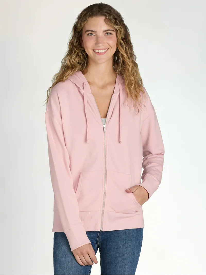 Time and Tru Women's and Women's Plus Zip Up Fleece Jacket with Hood, Sizes XS-4X | Walmart (US)
