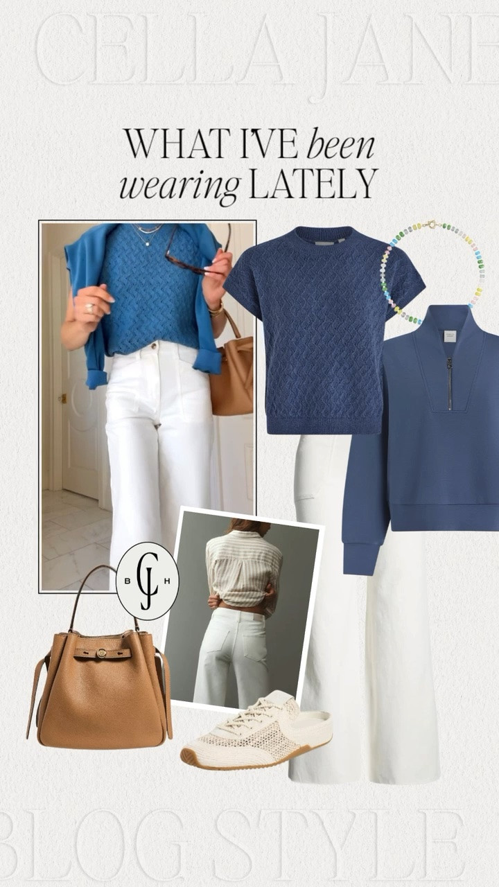 Casual white jean outfit