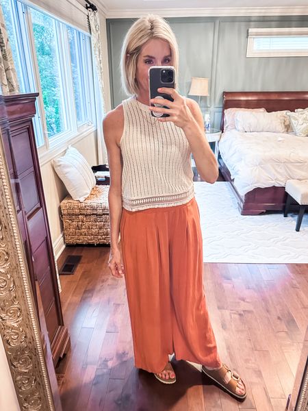 What I wore last night! Amazon palazzo pants and a crochet top from
The old navy. Perfect for dinner out! I’m wearing a medium in the pants and small in the top. 

#LTKFindsUnder50 #LTKStyleTip #LTKOver40
