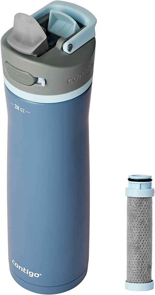 Contigo Wells Chill Stainless Steel Filter Water Bottle with Leak-Proof Straw Lid and Replacement... | Amazon (US)