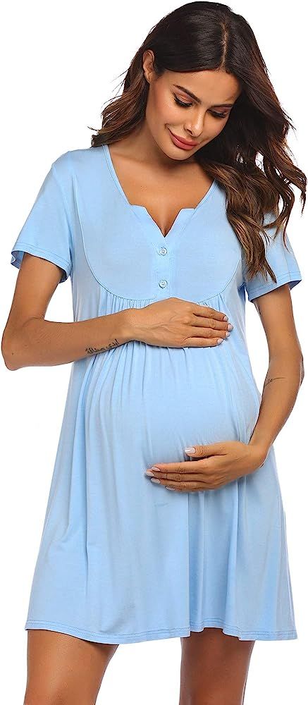 Ekouaer Labor and Delivery Gown, Nursing Nightgown, Maternity Nightgowns for Hospital Short Brea... | Amazon (US)