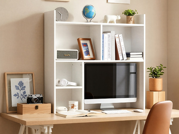 deli Desktop Shelf, Desk Hutch with 5 Shelves for Computer Desk, White | Amazon (US)