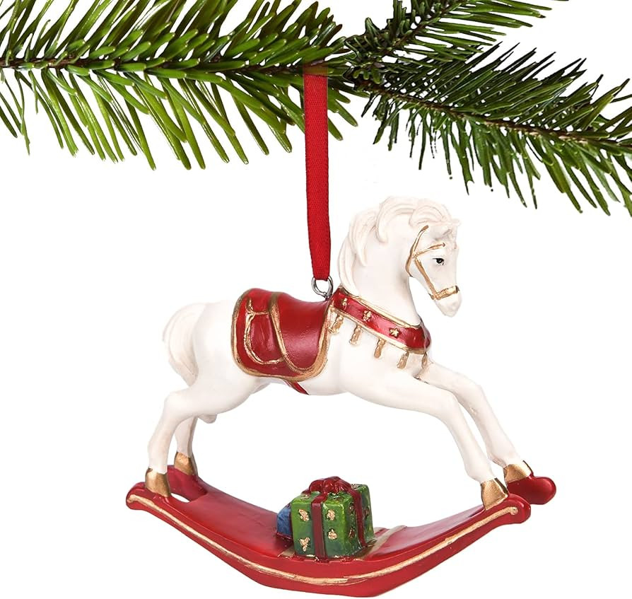 Decorative Hanging Ornaments Christmas Decoration - Home Christmas Rocking Horse Ornament Figurin... | Amazon (US)