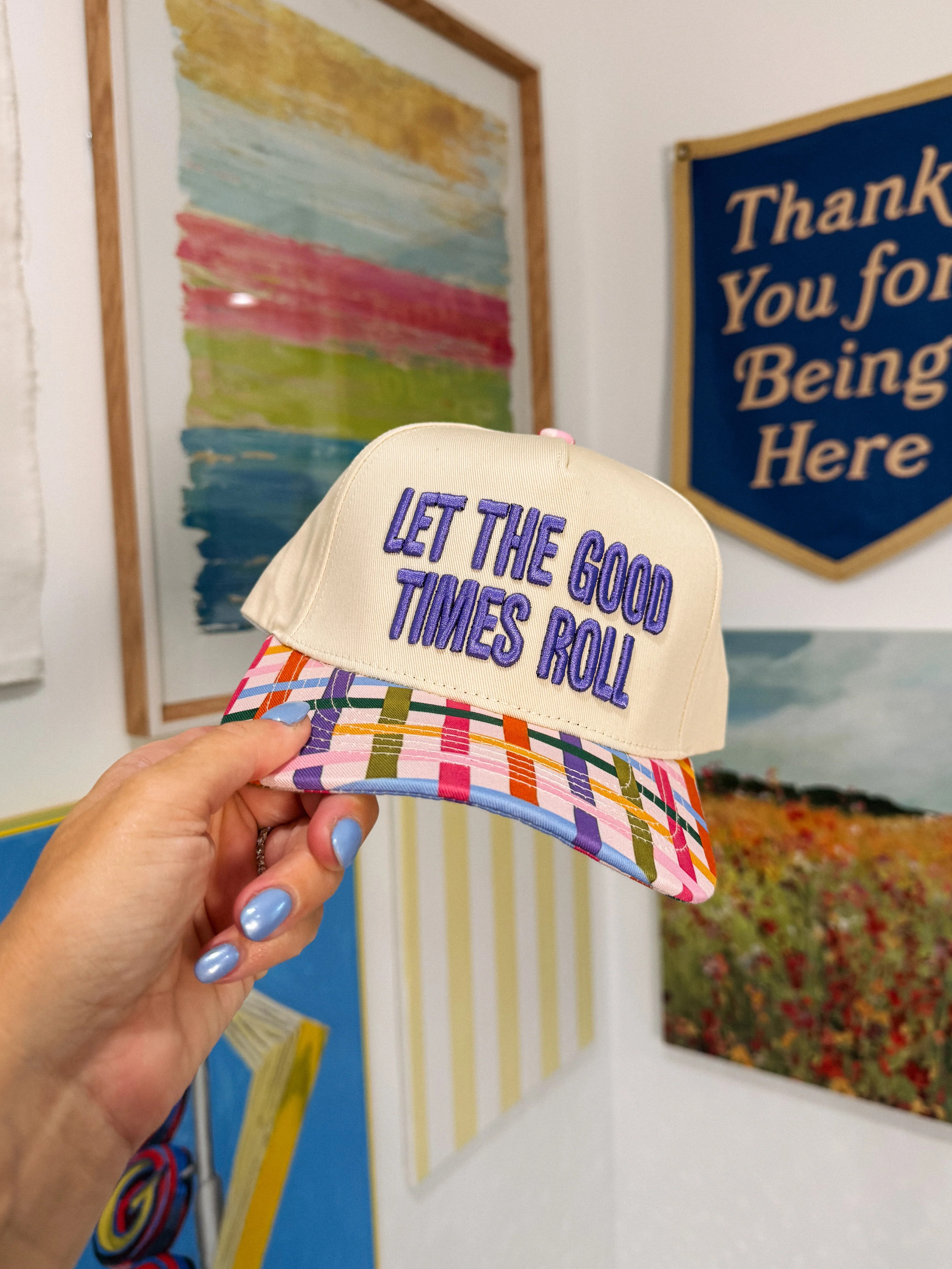 ETTA OG | good times roll trucker hat - plaid / purple | Etta+East
