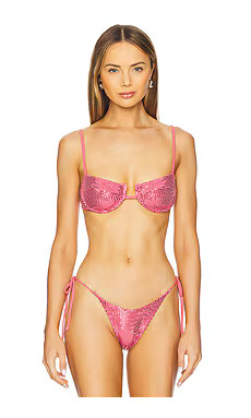PEIXOTO Lara Bikini Top in Legally Coral from Revolve.com | Revolve Clothing (Global)