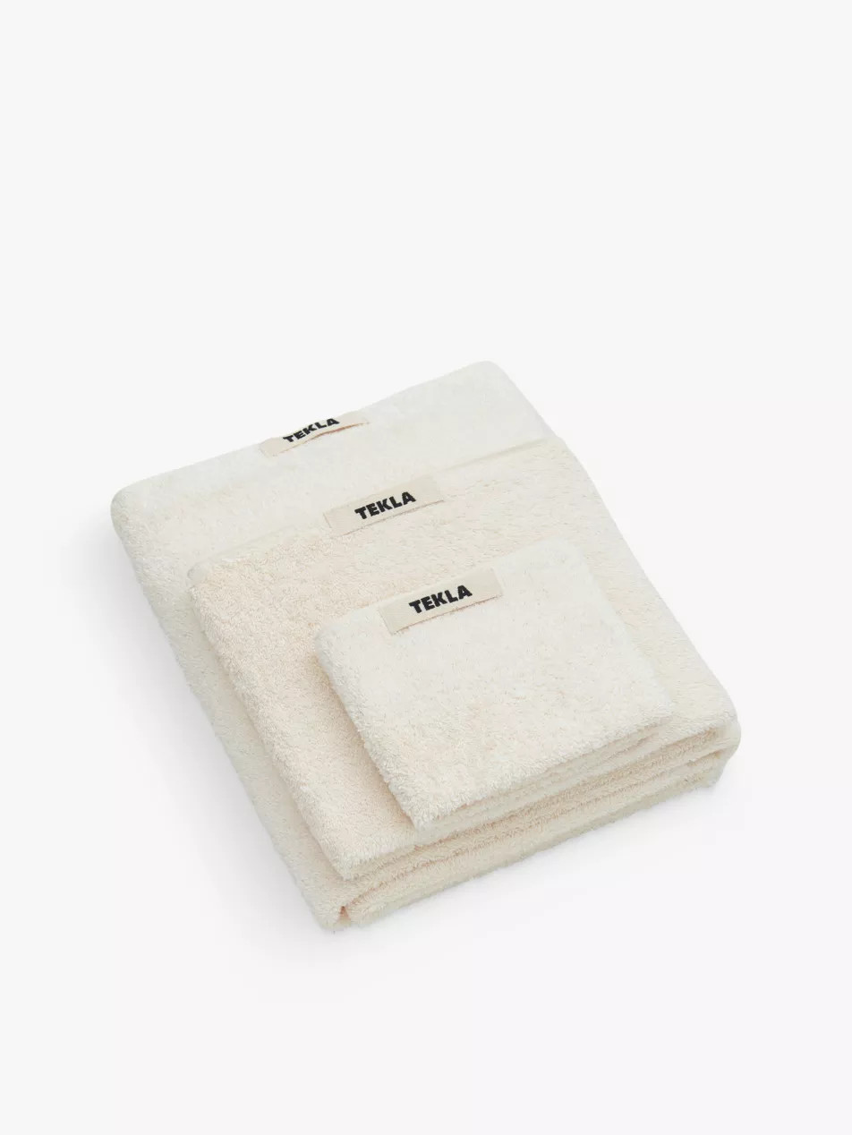 Bordered organic-cotton hand towel 50cm x 80cm | Selfridges