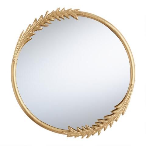 Round Gold Leaf Wall Mirror | World Market