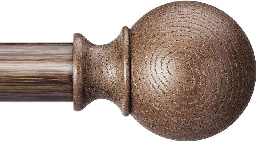 BRIOFOX Walnut Wood Curtain Rods for Windows 28 to 48 Inch(2.3-4ft)- 1'' Diameter Heavy Duty Curt... | Amazon (US)