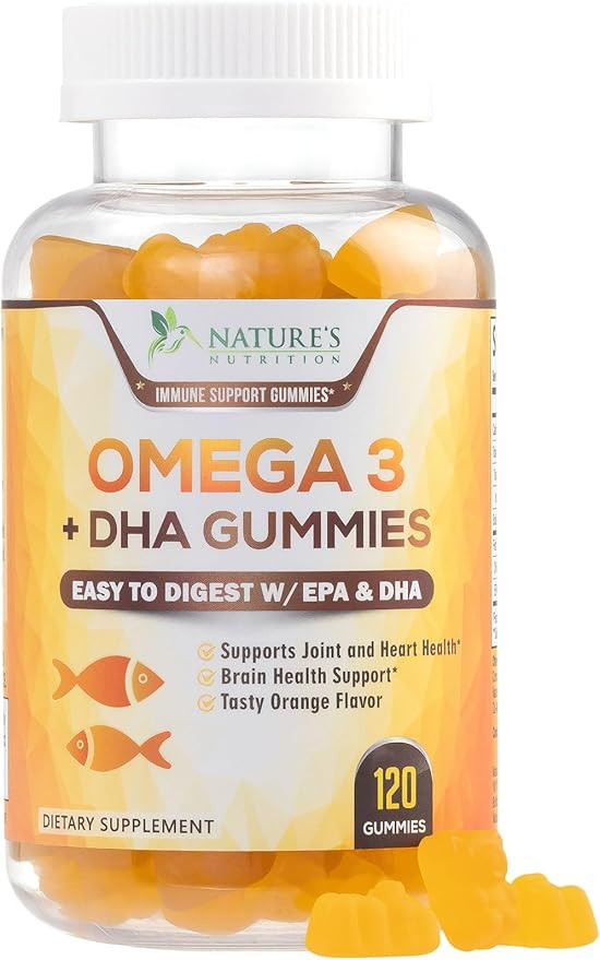 Omega 3 Fish Oil Gummies - Heart Healthy Omega 3 Gummy Supplement with High Absorption DHA & EPA,... | Amazon (US)
