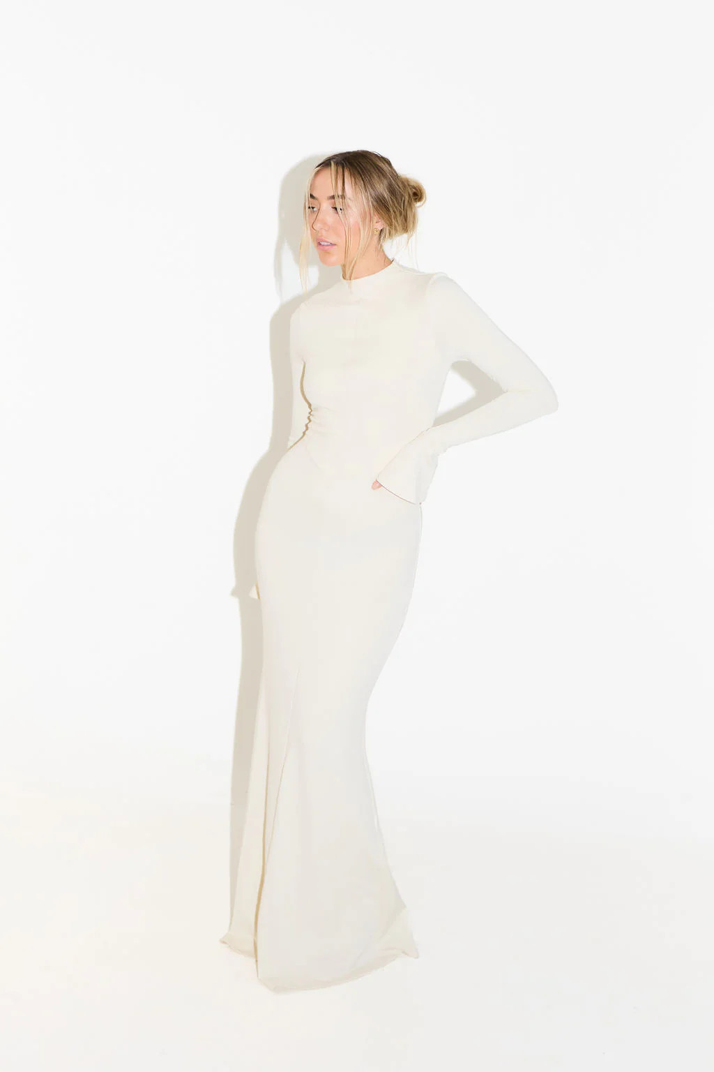 The Ultimate Muse Knitted Long Sleeve Maxi Dress | Cream | Odd Muse