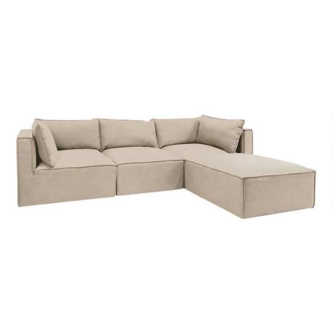 Oatmeal Tyson 4 Piece L Modular Sectional Sofa | World Market