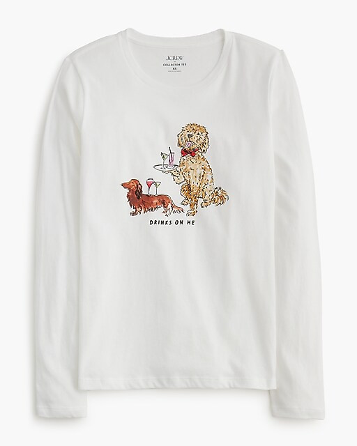 Long-sleeve cocktail dogs graphic tee | J.Crew Factory