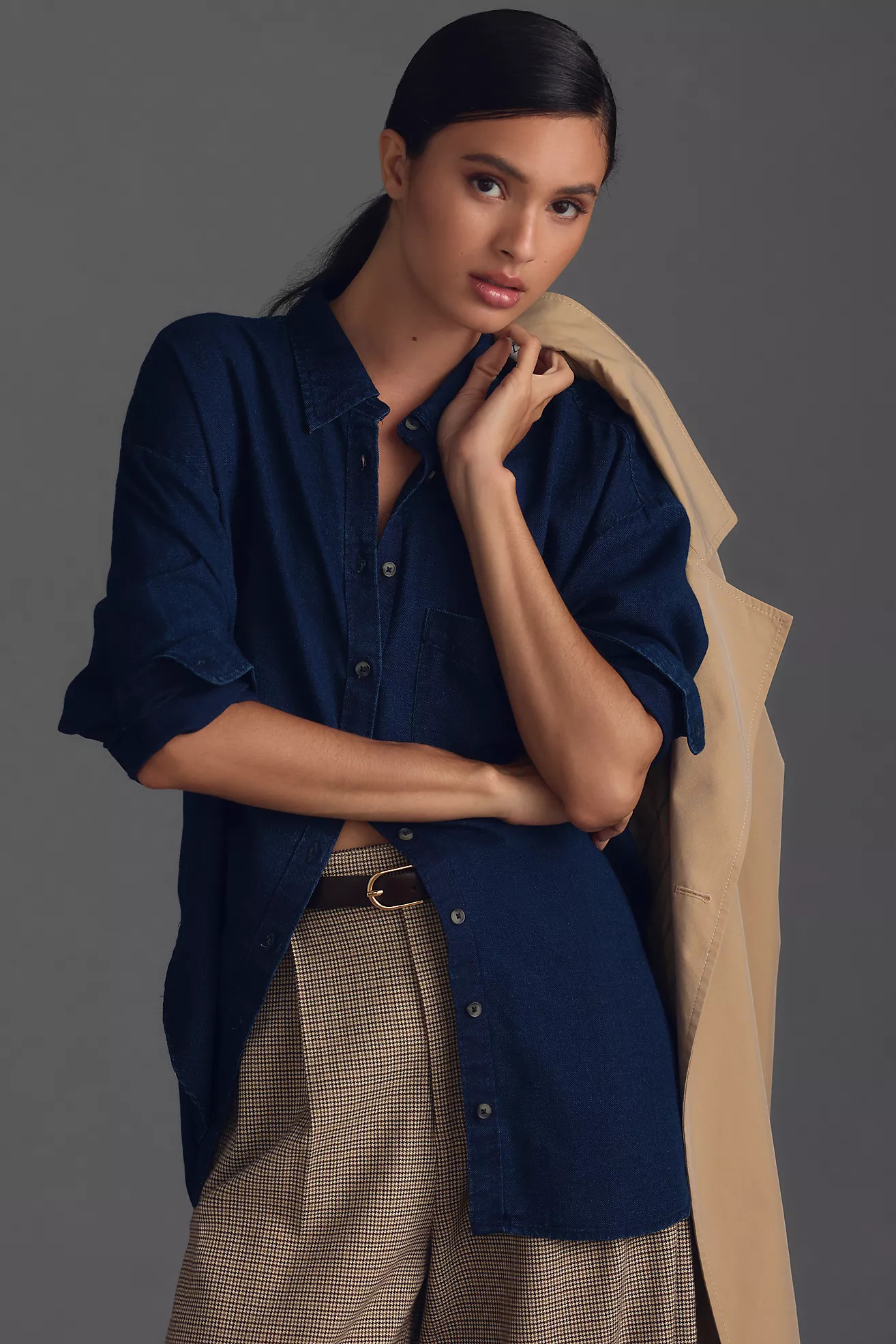 The Bennet Buttondown Shirt by Maeve: Chambray Edition | Anthropologie (US)