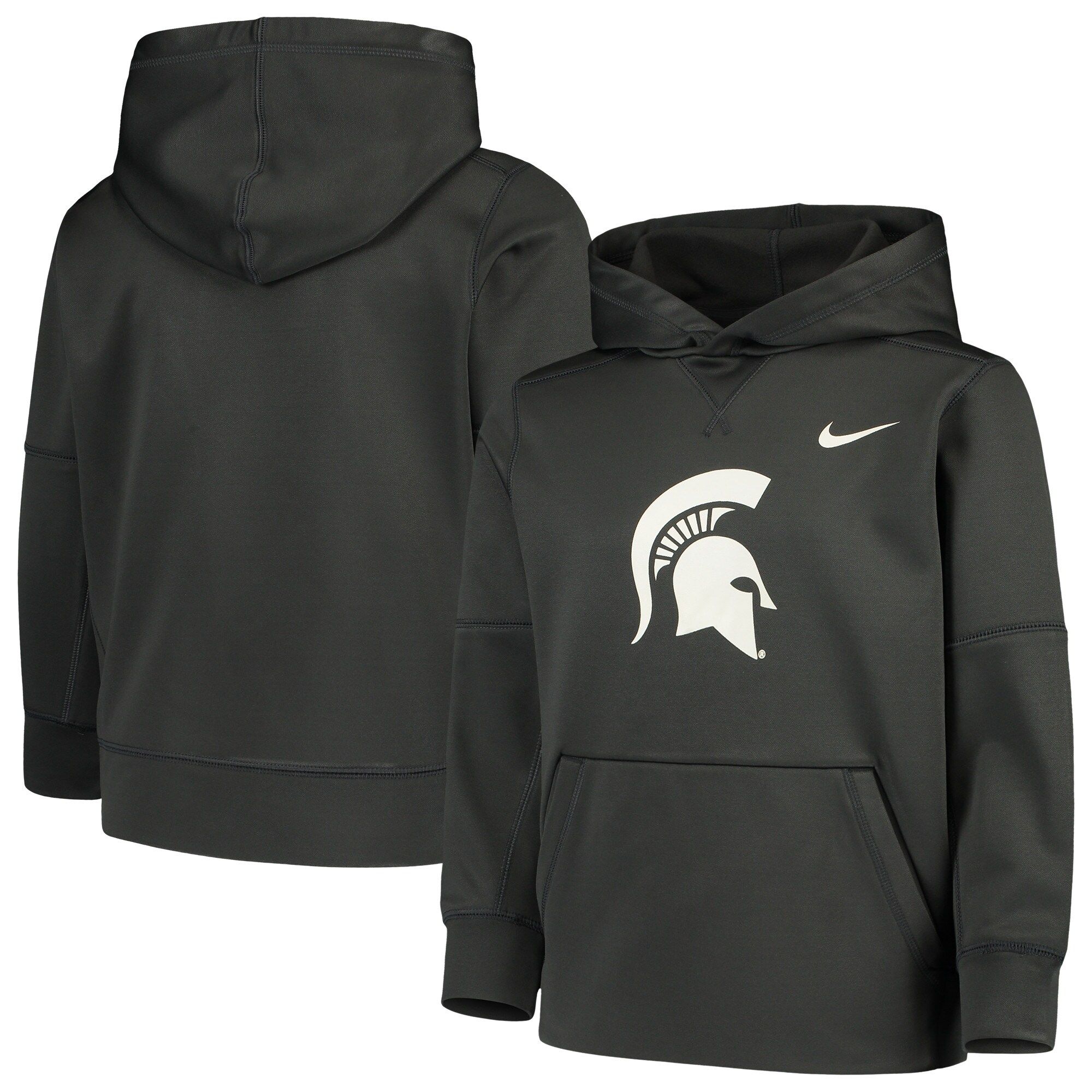 Michigan State Spartans Nike Youth Logo KO Pullover Performance Hoodie - Anthracite | Fanatics