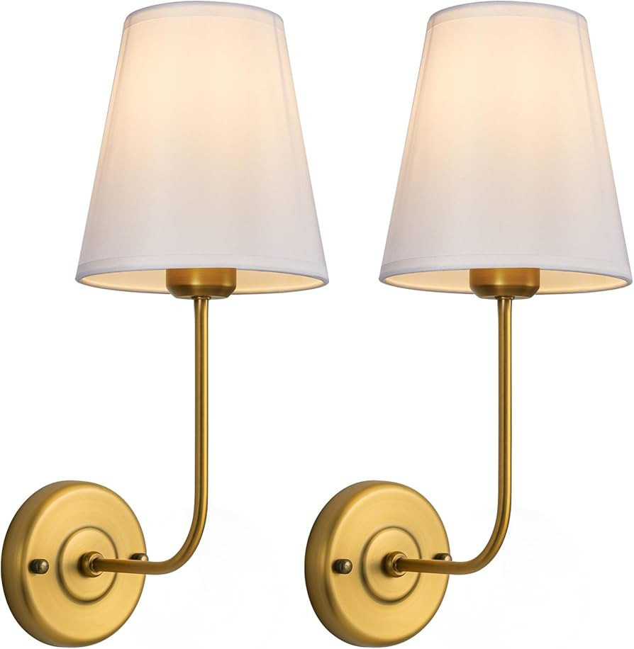 Passica Decor Wall Sconces Set of 2 Pack Antique Brass Vintage Industrial Wall Lamp Light Fixture... | Amazon (US)