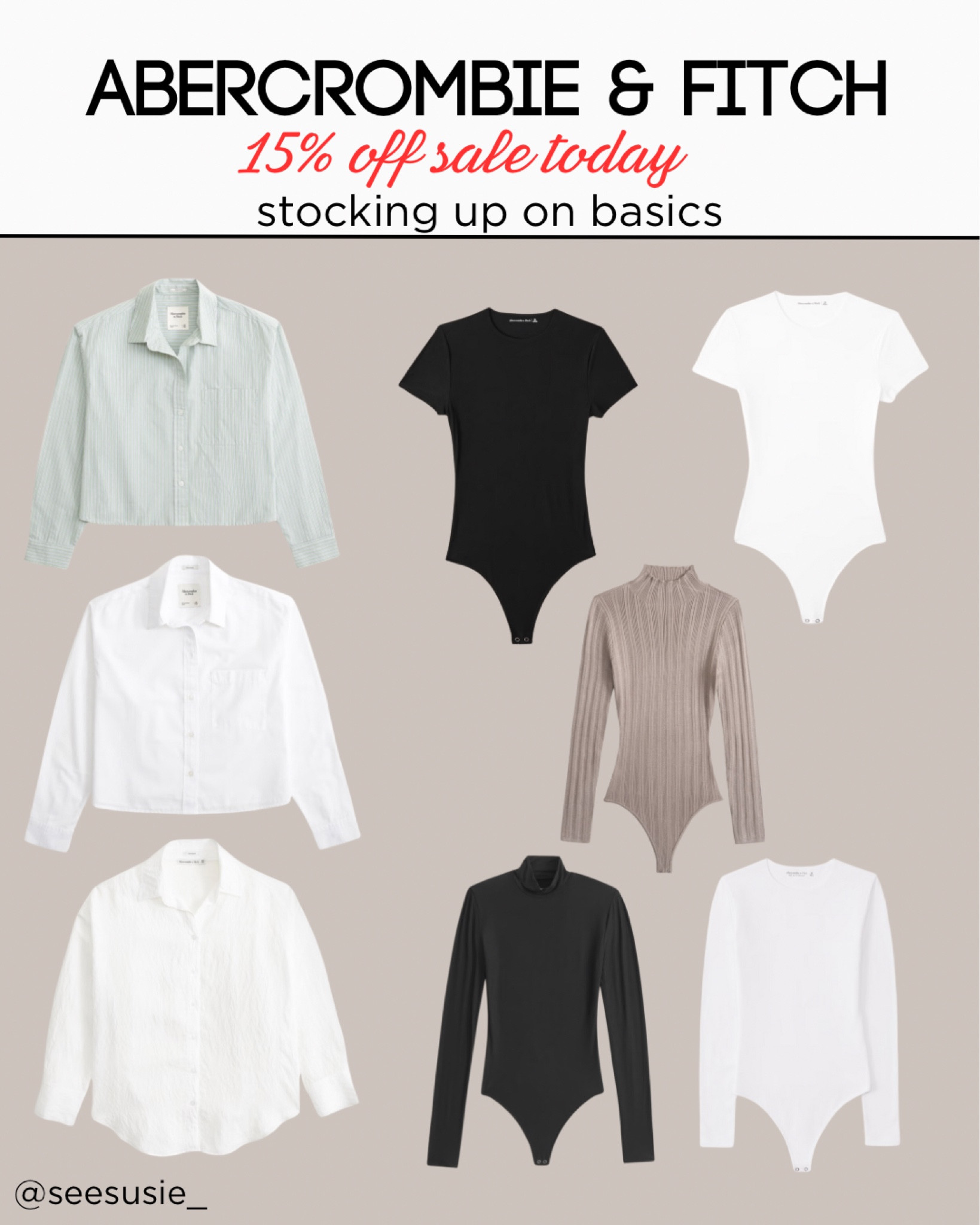 Abercrombie is the best for affordable, basic, staple pieces. I can wait to add these to my daily rotation.  I wear an XS. 

#LTKsalealert #LTKstyletip #LTKfindsunder50