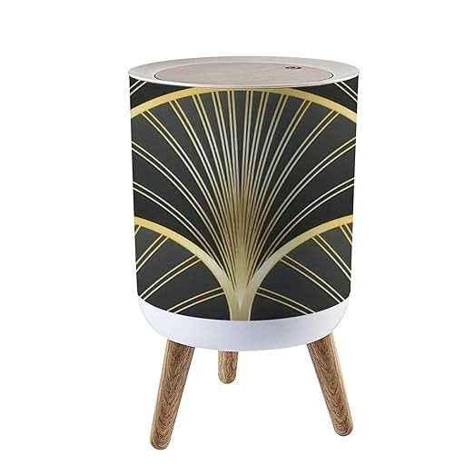 IBPNKFAZ89 Small Trash Can with Lid Art Deco Seamless Geometric Decorative Texture Garbage Bin Wo... | Amazon (US)