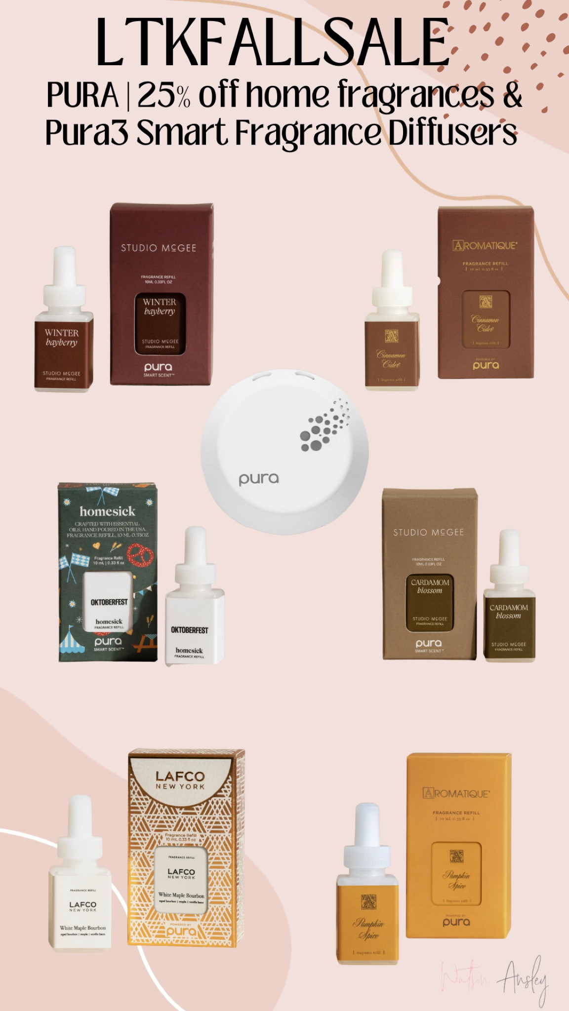 LTK Fall Sale is on! Shop 25% off Pura fragrances and Pura 3 device!

Click below to shop and copy the promo code below to paste at checkout. 


#LTKsalealert #LTKSale #LTKhome