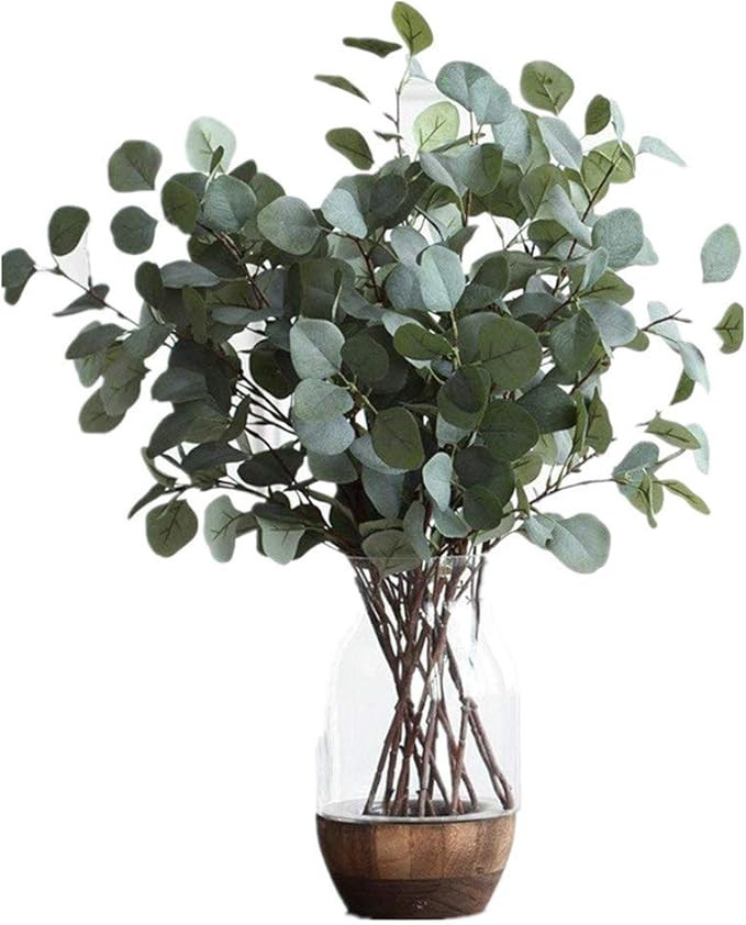 Nerseki Artificial Silver Dollar Eucalyptus Leaf Spray in Green Leaves Indoor Outside Home Garden... | Amazon (US)