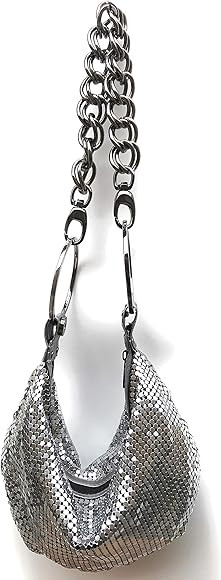 Multiways clutch metal mesh hobo bag evening purse for Cocktail Party Prom Wedding Banquet | Amazon (US)