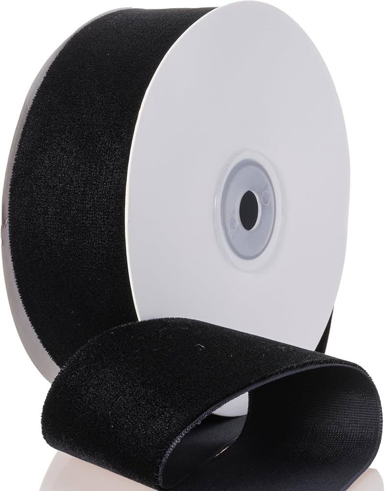 Black Velvet Ribbon - 1 1/2 Inch Wide, 10 Yards Roll - Festive Flocked Ribbon for Holiday Decor, ... | Amazon (US)