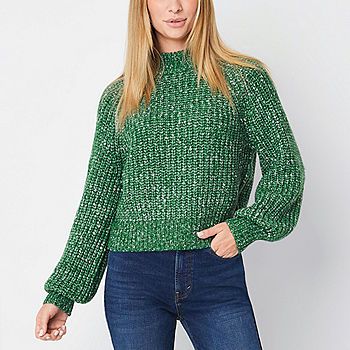 a.n.a Womens Mock Neck Long Sleeve Pullover Sweater | JCPenney