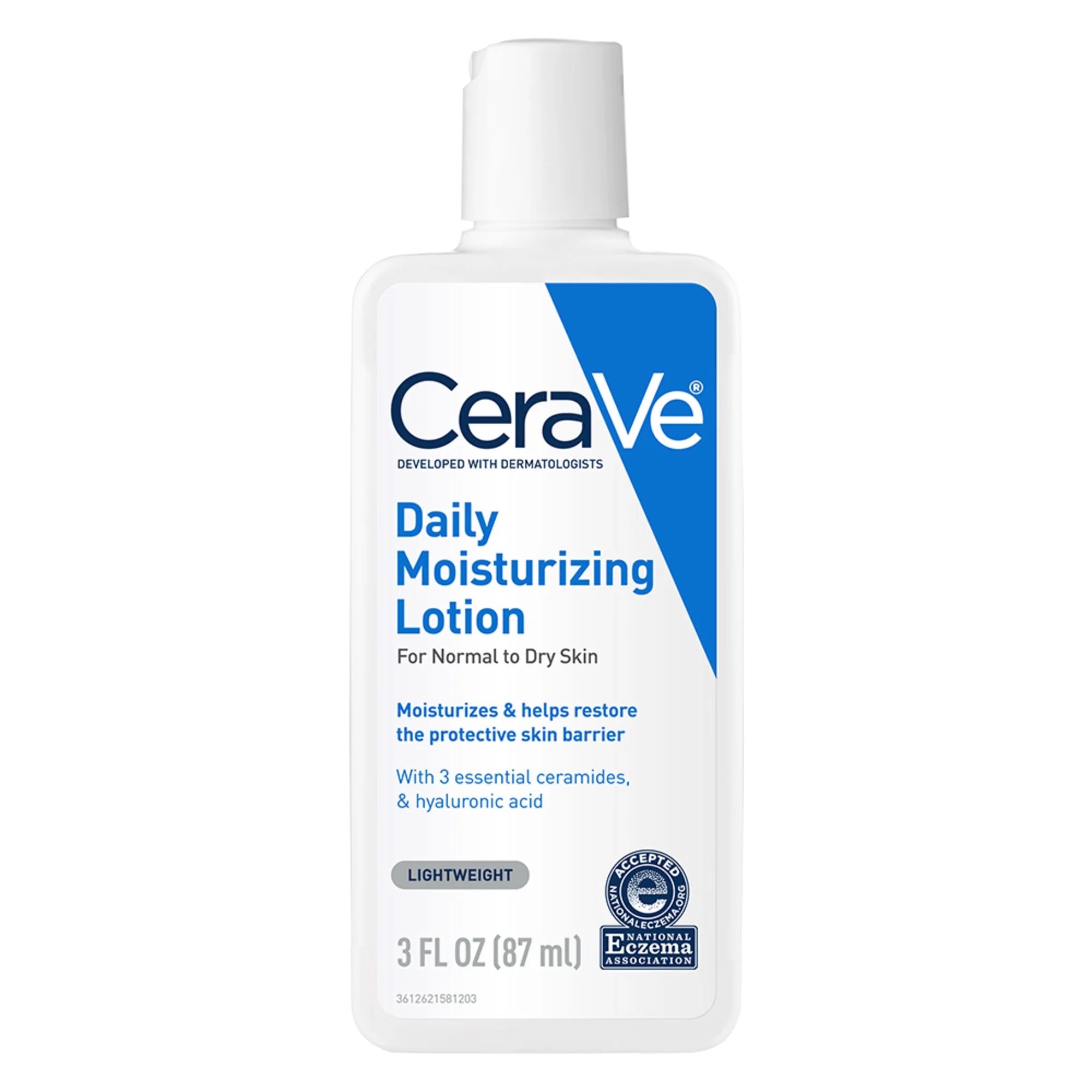 CeraVe Daily Moisturizing Lotion, Travel Size Face, Body & Hand Cream for Normal to Dry Skin, 3 o... | Walmart (US)