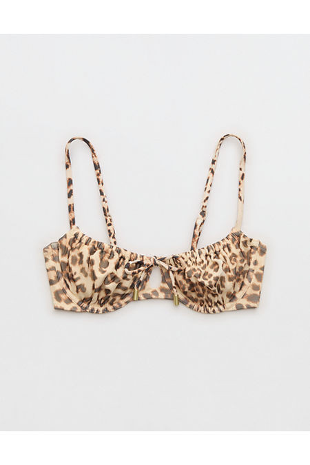 Aerie Mesh Unlined Underwire Bikini Top Women's Natural 34C | Aerie