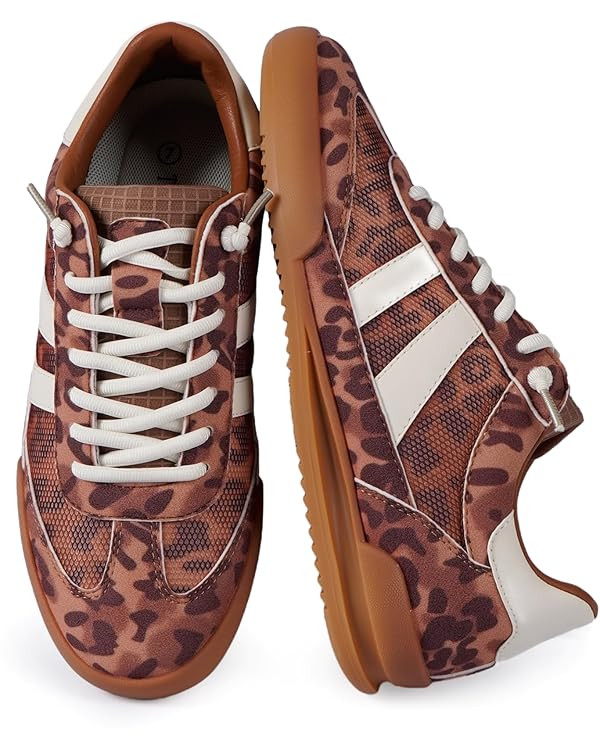 Fashion Sneakers for Women Tennis Breathable Close Toe Lace up Womens Sneakers | Amazon (US)