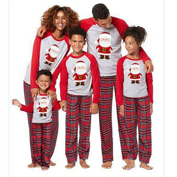 Fanvereka Family Matching Xmas Pjs Christmas Pajamas Adult Kids Baby Santa Sleepwear Set | Walmart (US)